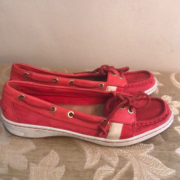 Coach monogram RED jacquard Loafers SZ 8 - Picture 1 of 6
